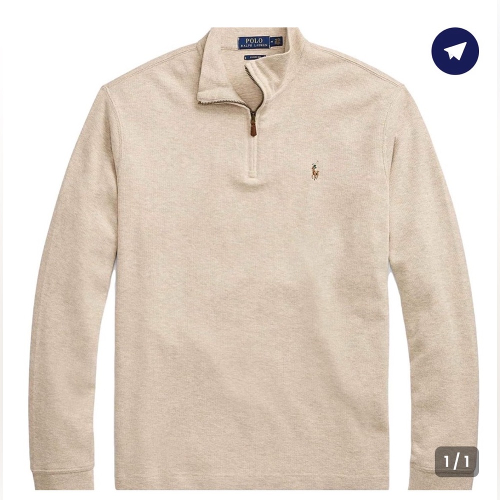 POLO RALPH LAUREN Men's Classic Estate-Rib Quarter-Zip Pullover Sweater, Large